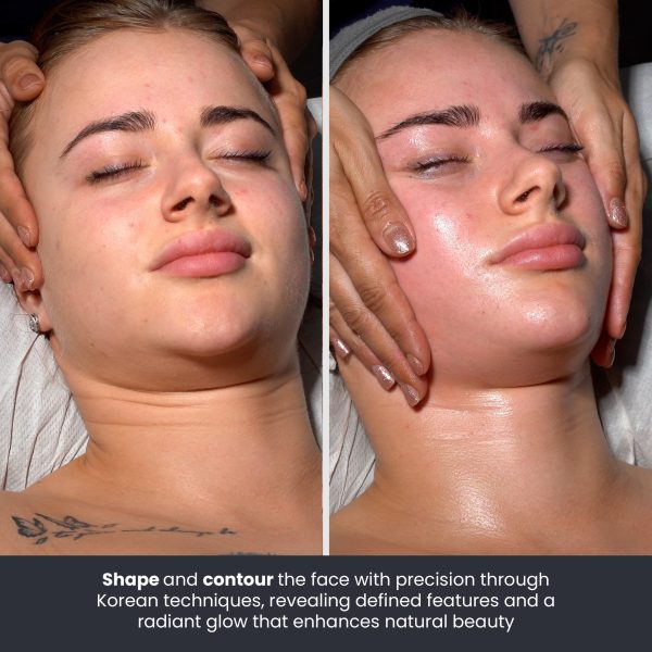 before and after of korean facial contour massage