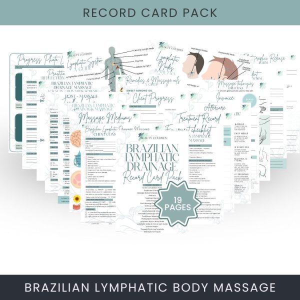 Brazilian Lymphatic Drainage Body Massage Record Card Pack